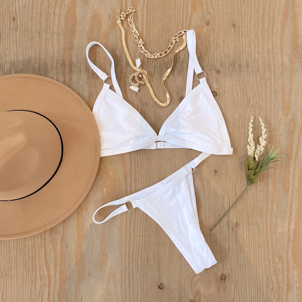 White two piece bikini